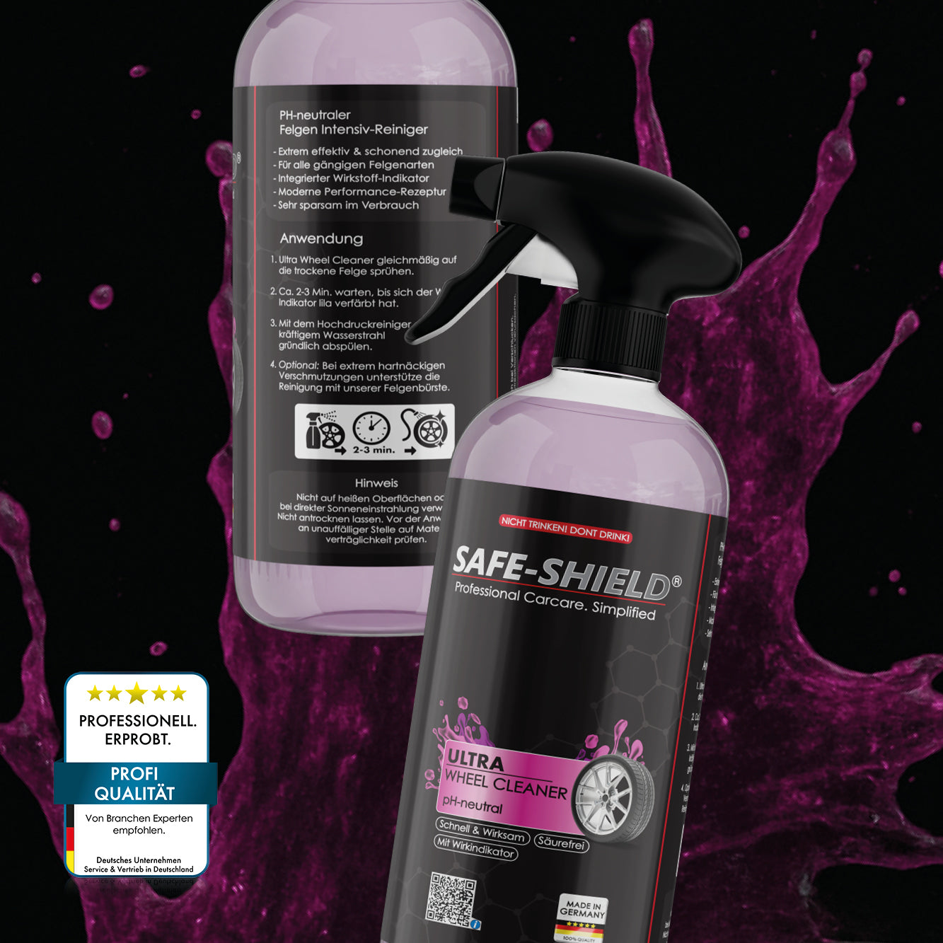 felgenreiniger vorne und hinte ansicht