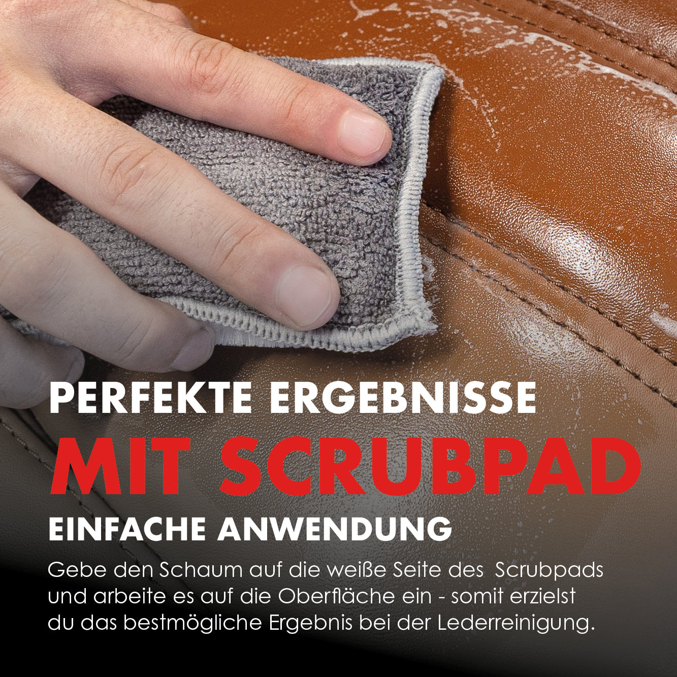 nahaufnahme leder reinigung