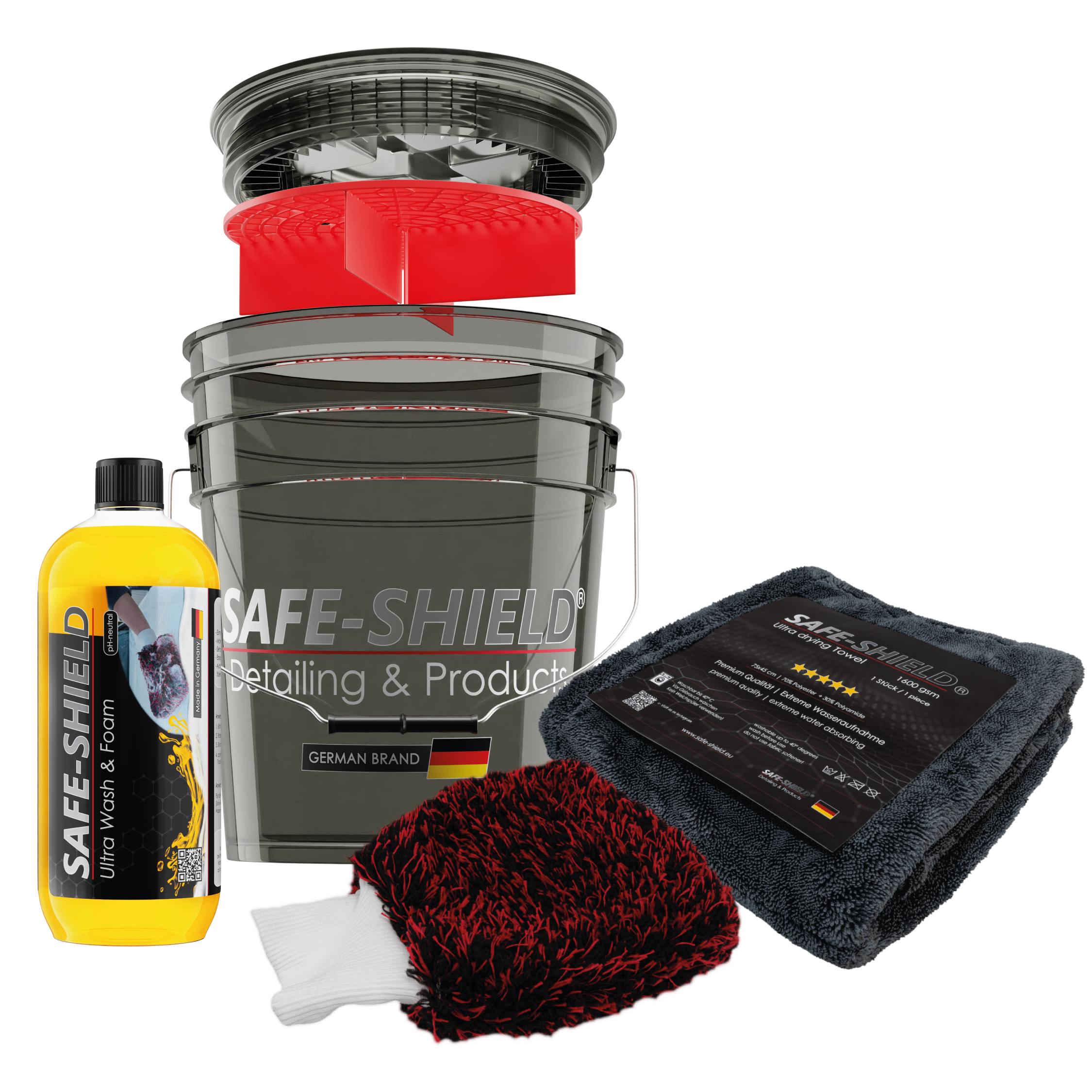 autowasch set mit autoshampoo und waschhandschuh